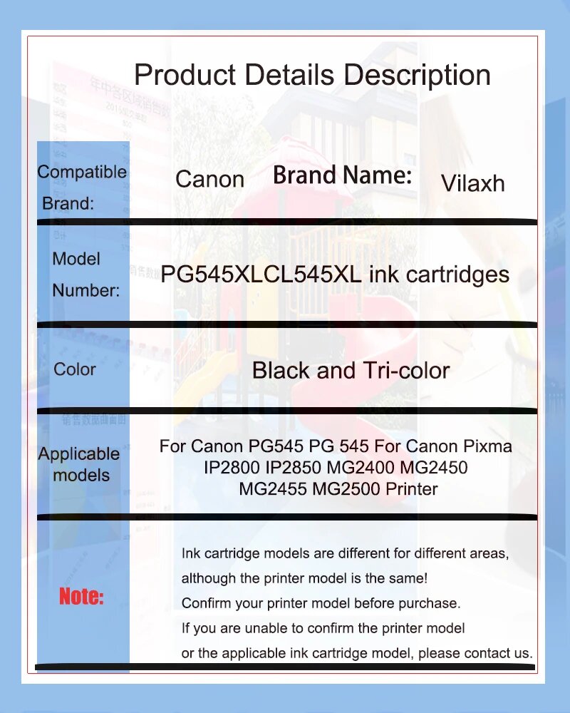 Vilaxh Совместимые картриджи PG545 CL546 для Canon, 1set — фото 1