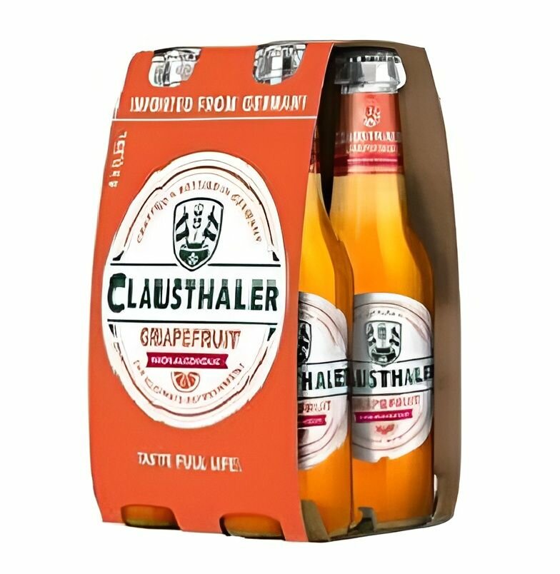 Пиво Clausthaler (Клаусталер) Грейпфрут, светлое, безалкогольное, 4 шт по 0.33 л
