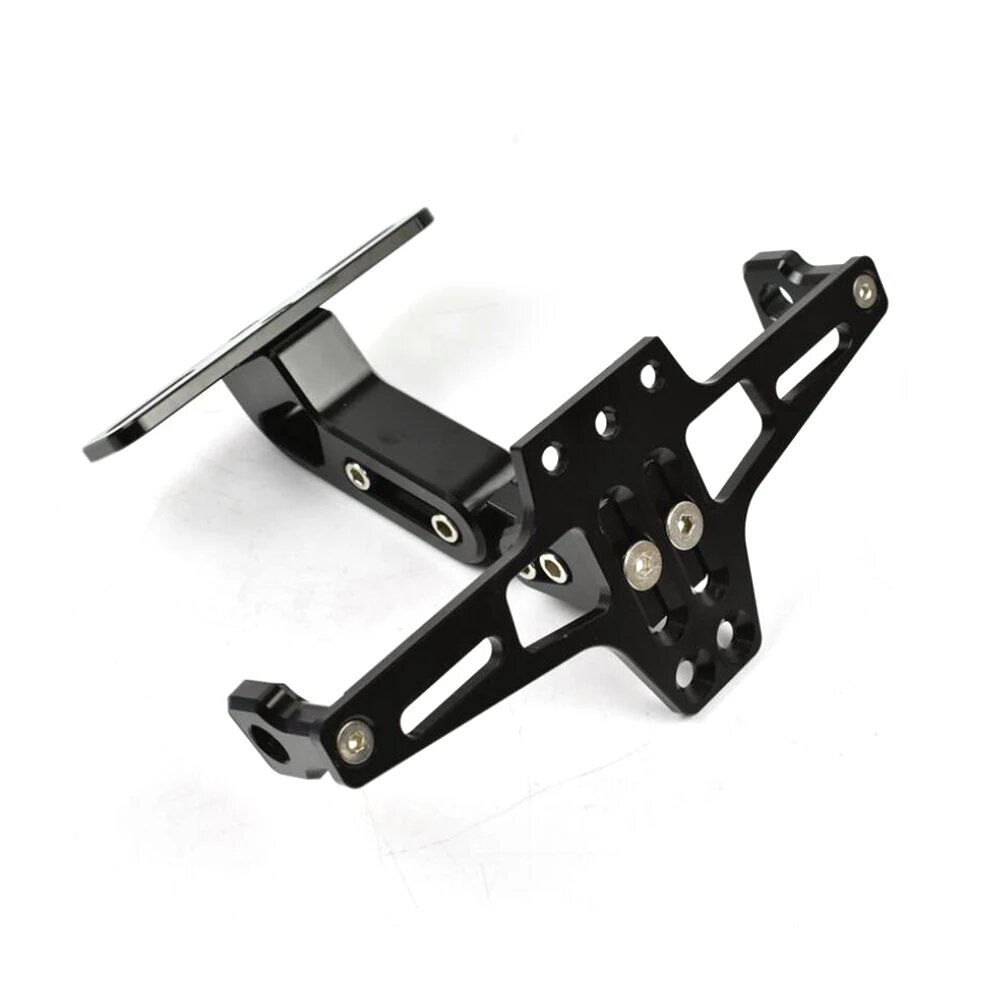Универсальная рама для номерного знака мотоцикла из алюминиевого сплава регулируемая для Yamaha YZF R3 R6 R7 R15 R125 600R FZ1 FZ6 FZ8 XJ6 XJR1300 Черный Черный