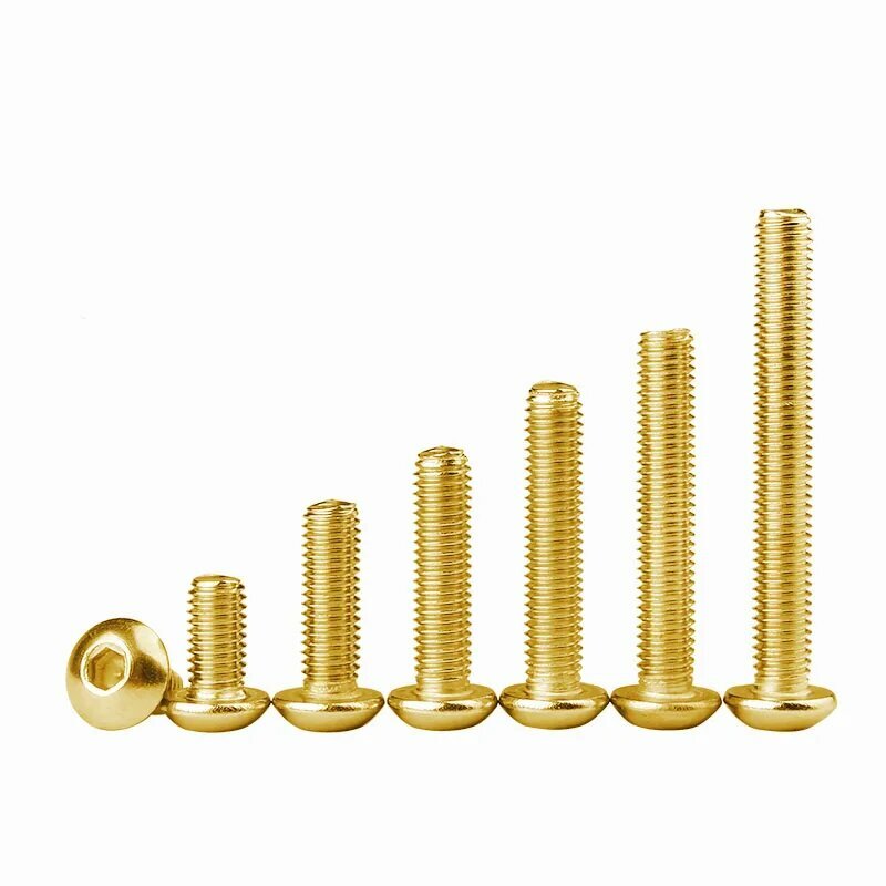 5/10 шт. тиран с позолотой титан M2 M25 M3 M4 M5 M6 L = 4-40 мм ISO7380 винт с шестигранной головкой и круглой головкой/болт с цилиндрической головкой ISO7380 M3x8 (10PCS)