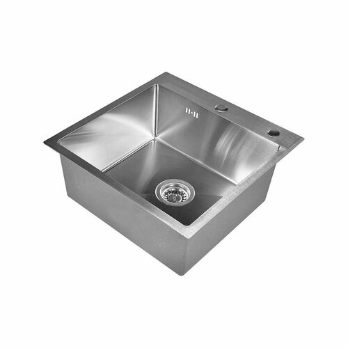 фото Кухонная мойка из нержавеющей стали с сифоном wgs35050 (50x50см) wisent wgs35050/wger010 warwolf