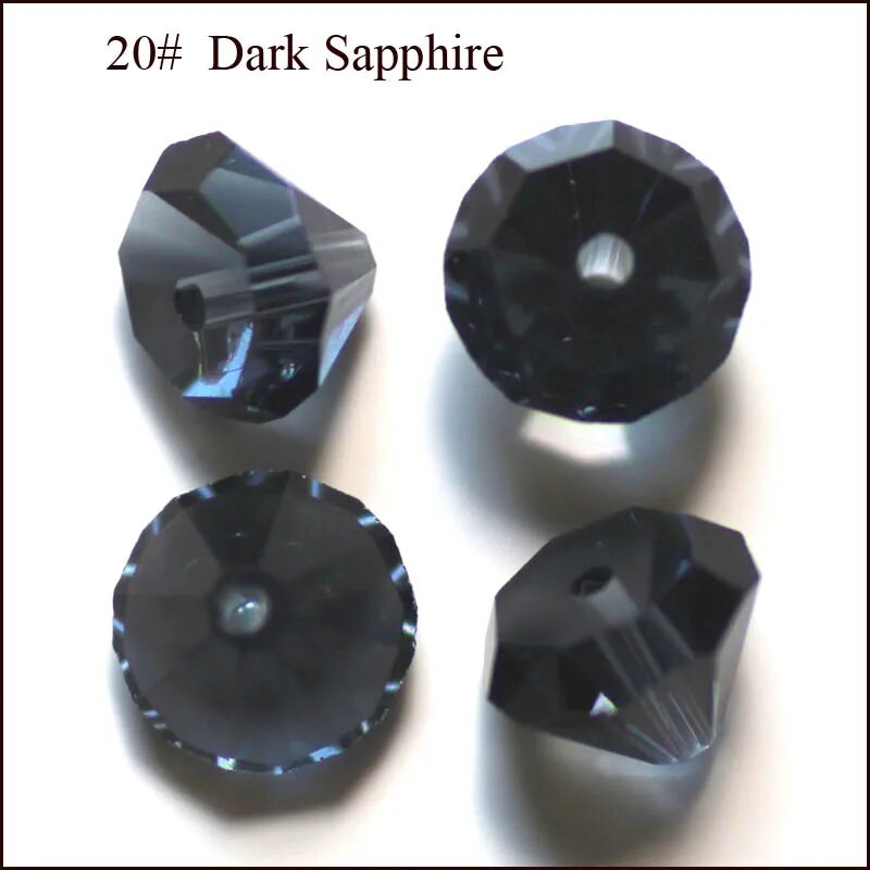 Бусины стеклянные Dark Sapphire, башня, 6 мм, 100 шт