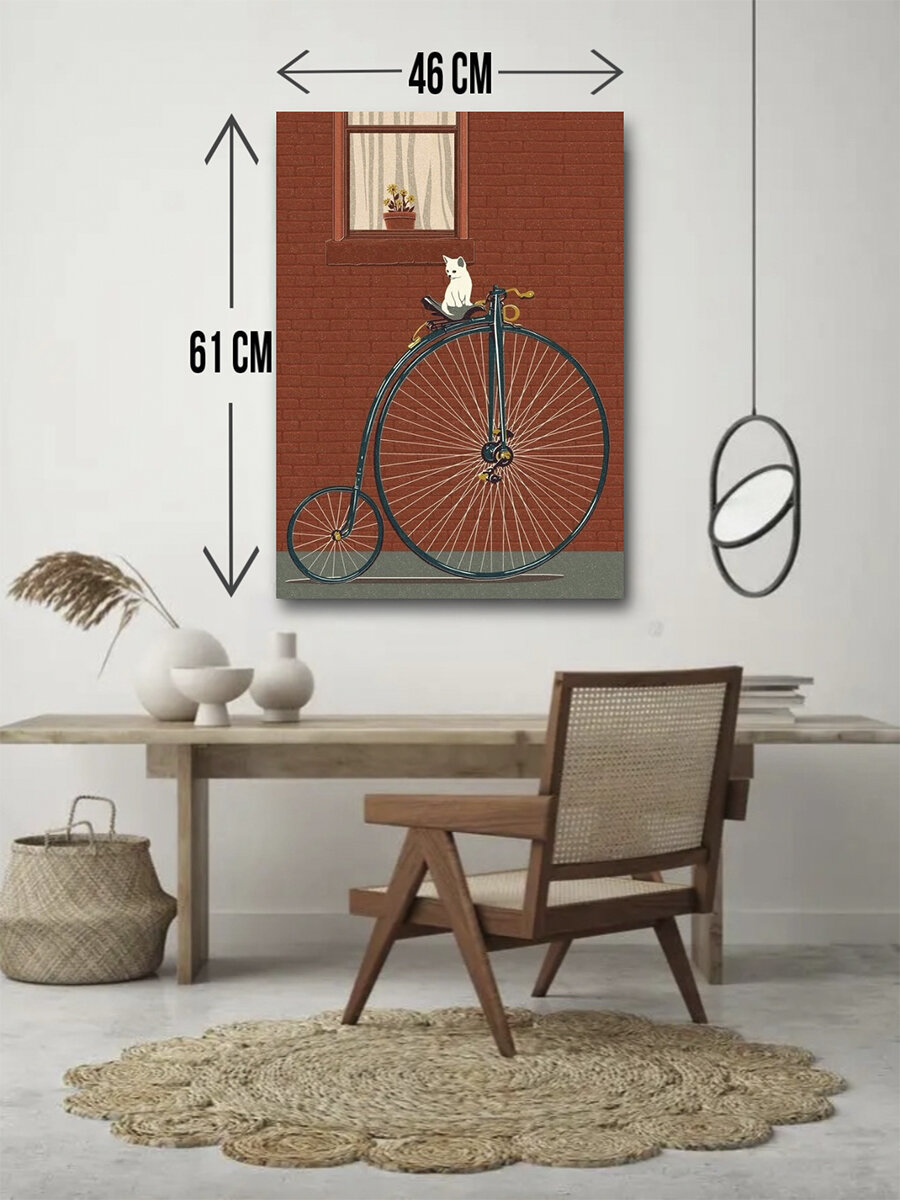 Пазл интерьерный BabyTEC "Кот на велосипеде", 500 деталей, картон, 46 см x 61 см — фото 1