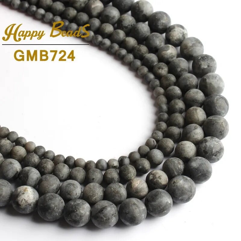 Бусины из черного лабрадорита, серые, 4 мм, 91 шт. GMB724