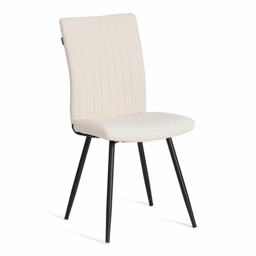 фото Стул обеденный tetchair monte carlo trend флок молочный, черные ножки, 49х51х93 см