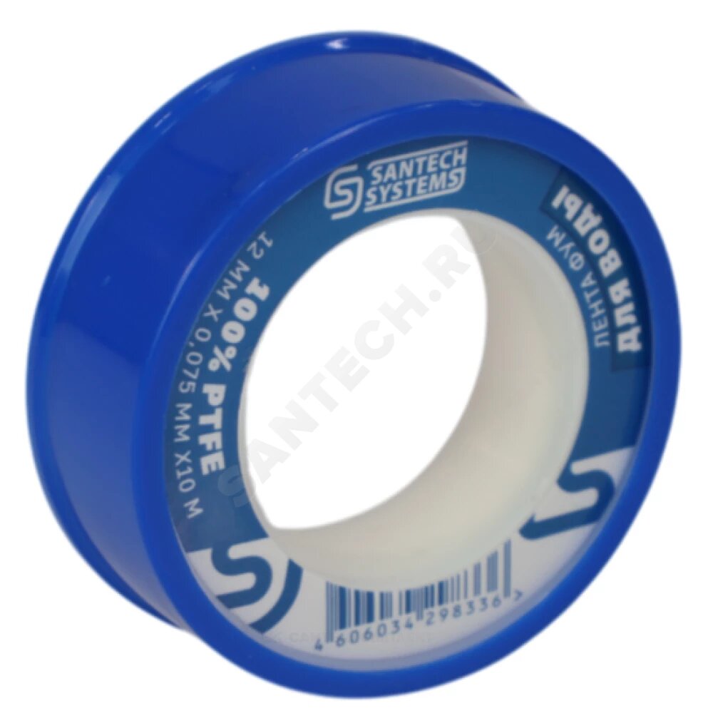 Лента ФУМ PTFE 12ммх0075ммх10м катушка среда: вода SantechSystems