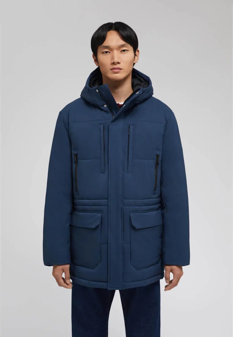 Пальто FINN FLARE утепленное с капюшоном размер L(182-104-94) темно-синий