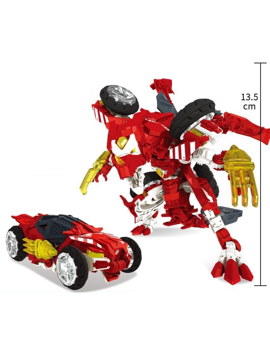 Робот Дракон трансформер красный, трансформируется в гоночный автомобиль.