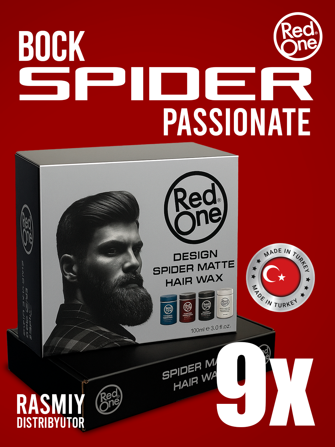 Воск-паутинка для укладки волос RedOne Spider Hair Wax Passionate, 9 x 100 мл