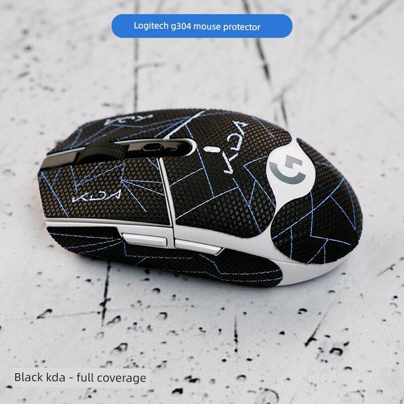 Наклейки для мыши Logitech G304 беспроводная, полное покрытие, анти-скользящие, дизайн черного KDA