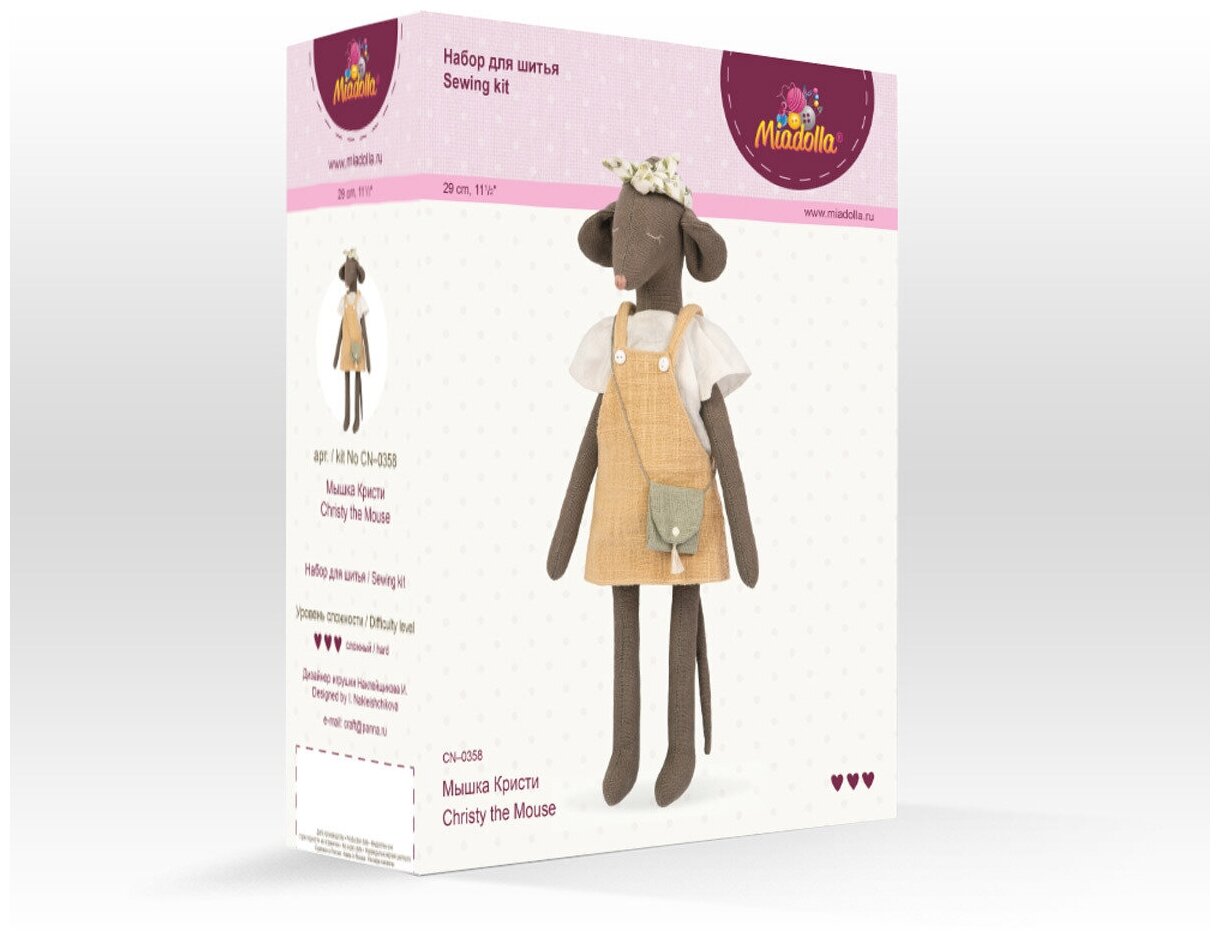 Набор для шитья (изготовления) куклы (игрушки) "Miadolla" CN-0358 Мышка Кристи