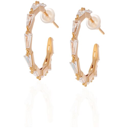 фото Стильные вечерние серьги-кольца с кристаллами ln one