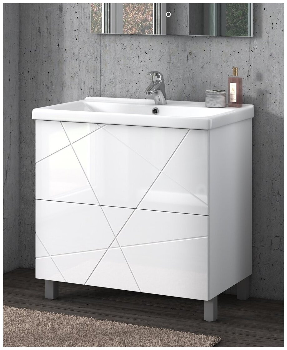 фото Тумба с раковиной Geometry 800 белый
