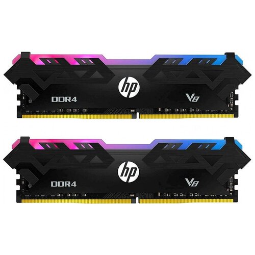 Оперативная память для компьютера 16Gb 2x8Gb PC4-25600 3200MHz DDR4 DIMM CL18 HP V8 RGB Series 8MG06AA 477700₽