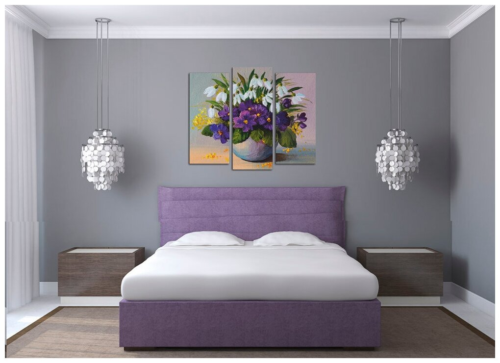 Модульная картина Натюрморт; букет цветов 113х90 см