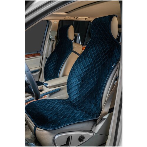 Накидки на сиденья ромб, велюр черный, черная нить, на весь салон, 5 шт