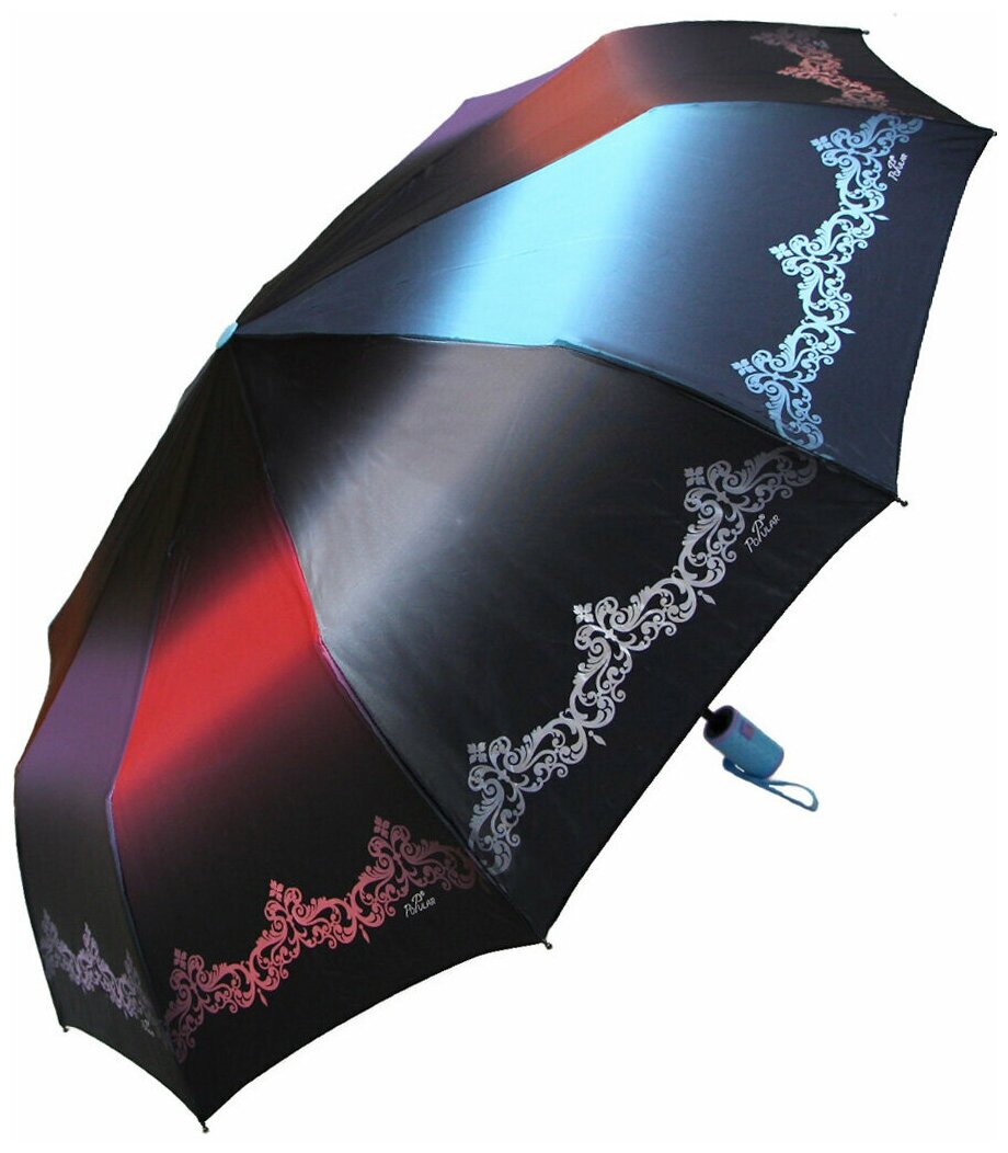 Женский складной зонт Popular Umbrella автомат 1275/бирюзовый