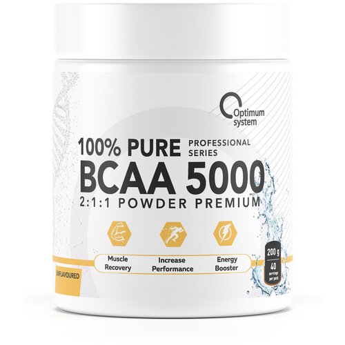 фото Optimum system bcaa 5000 powder (200г) (без вкуса)