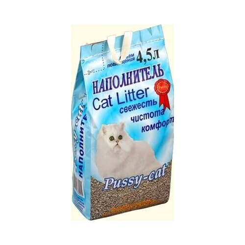 Pussy-Cat Впитывающий наполнитель цеолитовый 4,5л (Синий пакет) 2,8 кг 26225 (2 шт) pussy cat впитывающий наполнитель для кошачьих туалетов цеолитовый 4 5 л