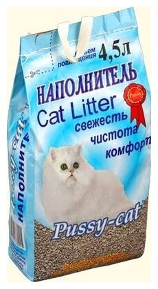 Pussy-Cat Впитывающий наполнитель, цеолитовый, 4,5л (Синий пакет), 2,8 кг