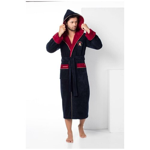 фото Халат мужской "nysa" махровый; 2865 bamboo trigа темно-синий; размер: xxl nusa
