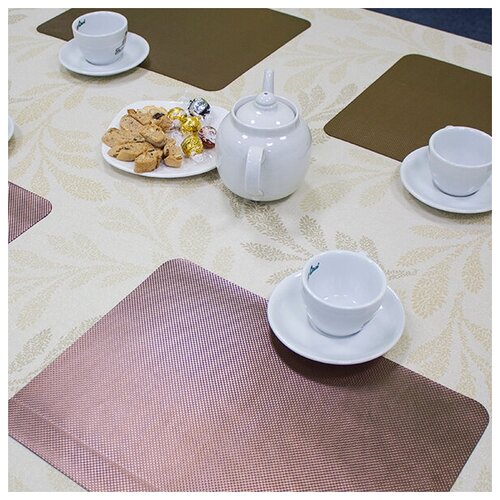 Сервировочная салфетка для украшения и защиты стола 40х30см Текстиль , набор 4 штуки, цвет кофе