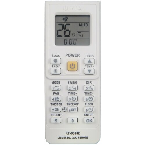 Универсальный пульт для кондиционера, сплит системы различных марок и брендов K-1758E / KT-9018E (Обновленная версия на 7000 кодов)