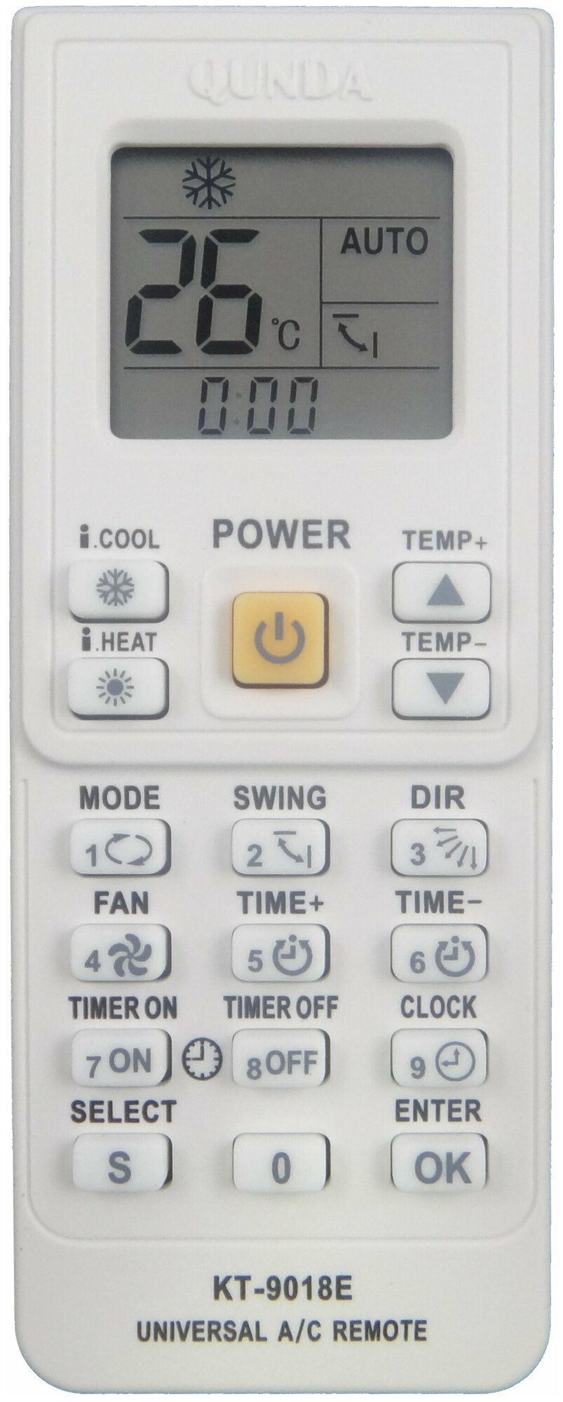 Пульт универсальный для кондиционера universal A/C remote KT 9018 E