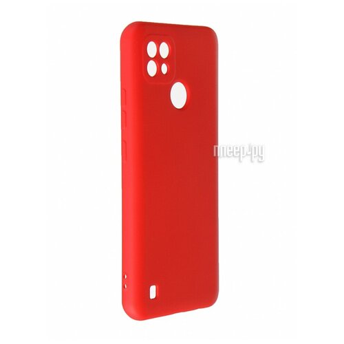 чехол с микрофиброй df для realme 6 silicone black rmoriginal 01 Чехол DF для Realme C21 с микрофиброй Silicone Red rmOriginal-11