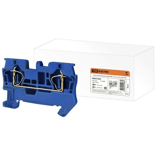 фото Зажим клеммный безвинтовой (зкб) 1,5 мм2 17,5а синий tdm sq0822-0002 tdm еlectric