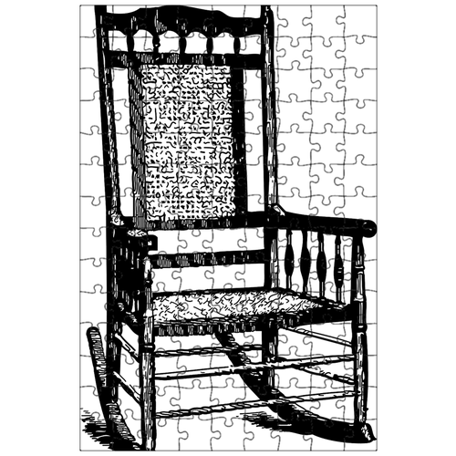 фото Магнитный пазл 27x18см."кресло качалка, рокер, рисование" на холодильник lotsprints