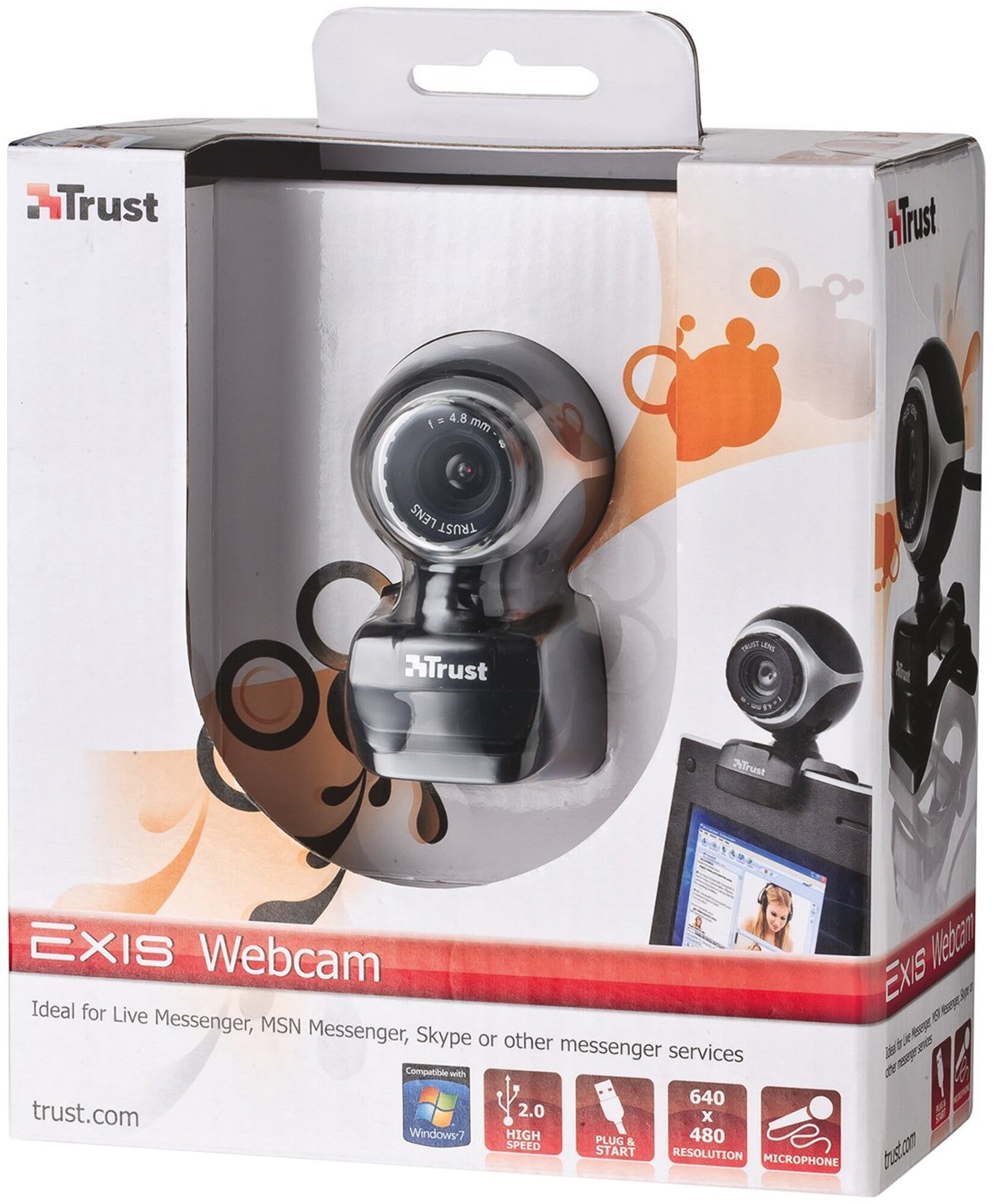 Камера Trust Exis Webcam - Black/Silver (17003)