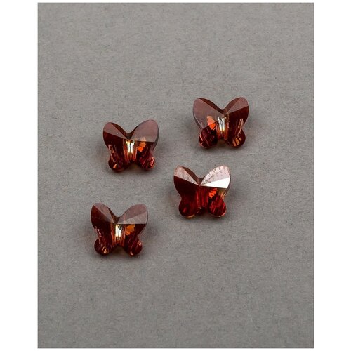 Бусины бабочки Swarovski, цвет Crystal Red Magma (#001-REDM), размер 8 мм, 4 шт.