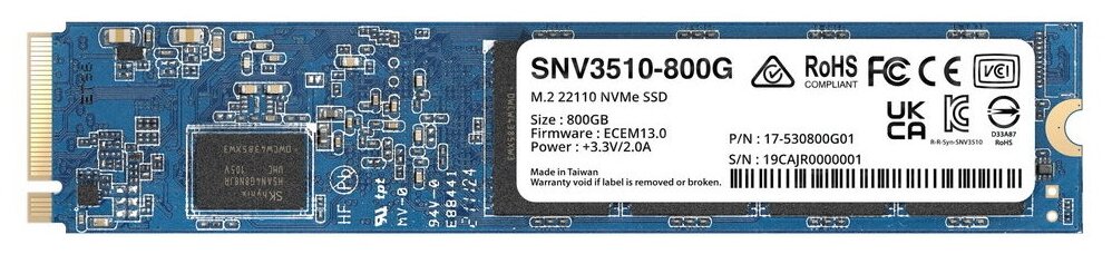 SSD жесткий диск M.2 22110 800GB SNV3510-800G SYNOLOGY