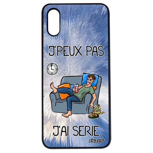 фото Необычный чехол на смартфон // xiaomi redmi 9a // "не могу - у меня сериал!" прикольный шутка, utaupia, голубой