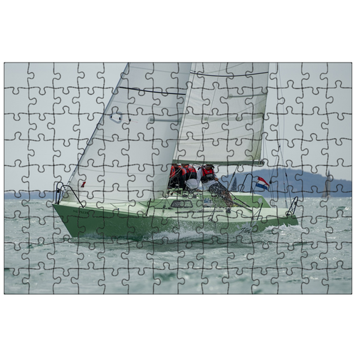 фото Магнитный пазл 27x18см."парусный спорт, яхта, лодка" на холодильник lotsprints