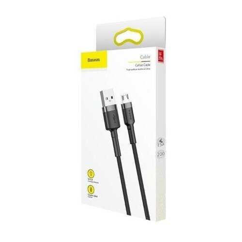 Кабель USB Micro USB 2M 1.5A Cafule Cable Baseus черный CAMKLF-CG1CAMKLF-CG1