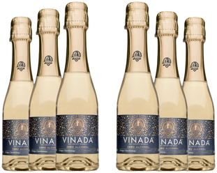 Безалкогольное игристое вино брют VINADA Crispy Chardonnay Mini (0%) 200 ml, 6 шт