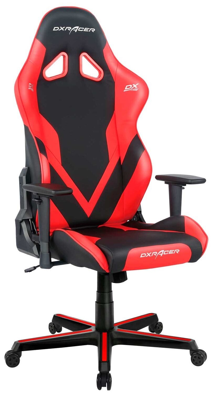Игровое кресло DXRacer Gladiator чёрно-красное (OH/G8000/NR, кожа-PU, 3D, Топ-Ган)