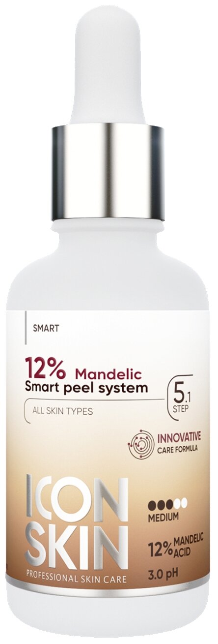 Миндальный 12% пилинг для лица Icon Skin Smart 12% Mandelic smart peel system, 30 мл