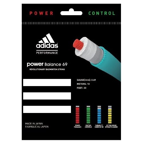 фото Струна для бадминтона adidas 10m power balance 69 yellow