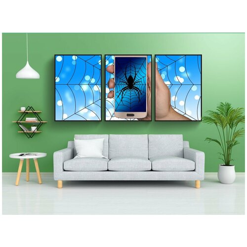 фото Набор модулных постеров для интерьера "смартфон, рука, web" 60x90 см. в тубусе, без рамки lotsprints