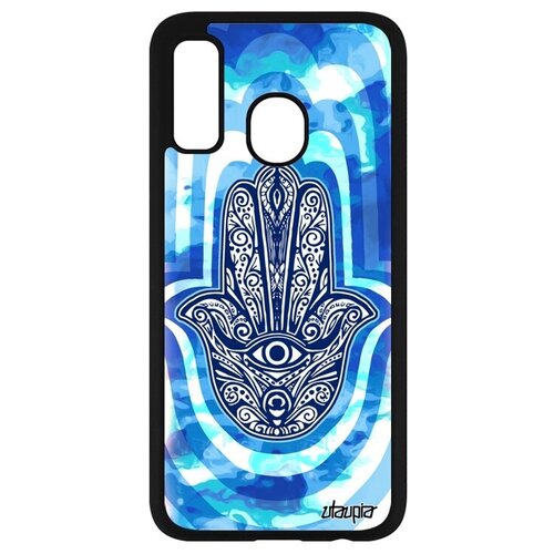 фото Дизайнерский чехол на телефон // galaxy a40 // "амулет хамса" дизайн талисман, utaupia, голубой