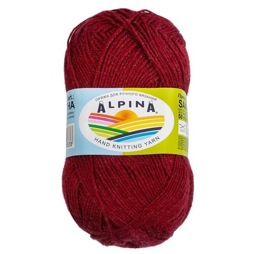 фото Набор пряжи alpina "samantha", 10*50 г, 160 м+/-10 м, №05 бордовый