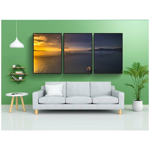 фото Набор модулных постеров для интерьера "пляж, зубчатый, животное" 60x90 см. в тубусе, без рамки lotsprints