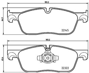 Дисковые тормозные колодки передние brembo P36035 для Land Rover Range Rover Velar, Jaguar XE, Jaguar XF, Jaguar F-Pace (4 шт.)