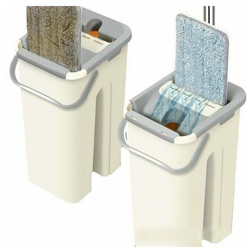 Швабра с отжимом и двухкамерным ведром на 6 литров