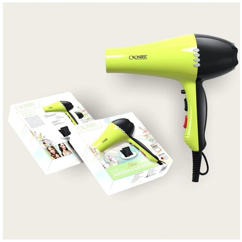 Профессиональный фен Cronier CR-7777 с функцией ионизации воздуха зеленый 274300₽