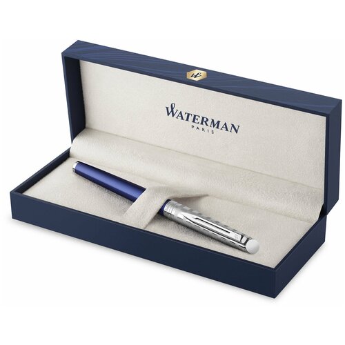 Ручка перьев. Waterman Hemisphere Deluxe (2117784) Marine Blue F сталь нержавеющая подар.кор.