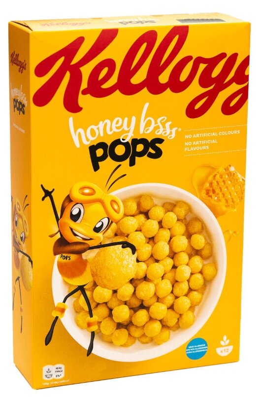 Сухой завтрак Kelloggs Honey Bsss Pops / Келлогс Медовые шарики 375гр (Германия)